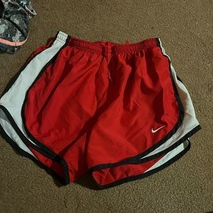 Red black white Nike shorts
